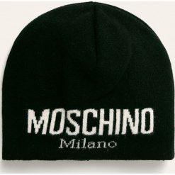 Moschino - Czapka. Szare czapki damskie MOSCHINO, na zimę, z wełny. W wyprzedaży za 179,90 zł.