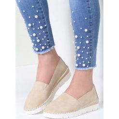 Trampki damskie slip on: Jasnobeżowe Slip On What A Feeling