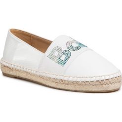 Espadryle BALDININI - 098200XNACA9090XXXXX Bianco. Białe espadryle damskie Baldinini, z aplikacjami, ze skóry, bez obcasa, na płaskiej podeszwie. W wyprzedaży za 519,00 zł.