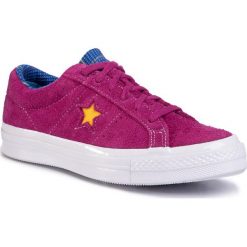 Tenisówki CONVERSE - One Star Ox 166846C Rose Maroon/Rush Blue/Amarillo. Fioletowe półbuty damskie Converse, bez wzorów, ze skóry, bez zapięcia. W wyprzedaży za 239,00 zł.