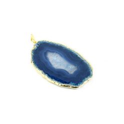 Colare Agat Plaster Szafirowy Złoto. Niebieskie naszyjniki damskie Brazi druse jewelry, z agatem, srebrne. Za 200,00 zł.