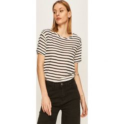 Tommy Hilfiger - T-shirt. Czarne bluzki damskie TOMMY HILFIGER, s, bez wzorów, z bawełny, z okrągłym kołnierzem. Za 269,90 zł.