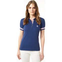 Koszulka polo w kolorze granatowym. Niebieskie koszulki damskie Jimmy Sanders, l, z haftami, polo, bez rękawów. W wyprzedaży za 99,95 zł.