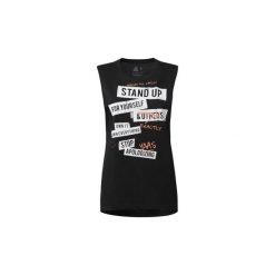 Topy na ramiączkach / T-shirty bez rękawów Reebok Sport Koszulka bez rękawów Stop Apologizing Muscle. Czarne topy damskie marki Reebok Sport, s, bez wzorów, bez kołnierzyka. Za 119,00 zł.
