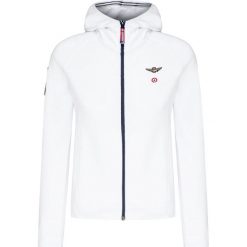 Bluza AERONAUTICA MILITARE. Białe bluzy damskie Aeronautica Militare, bez wzorów, z tkaniny, bez rękawów, z kapturem. W wyprzedaży za 526,00 zł.