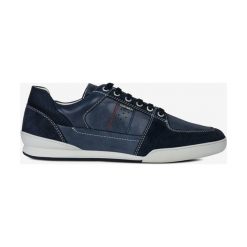 Geox Kristof Tenisówki Niebieski. Niebieskie trampki męskie Geox, bez wzorów, ze skóry, bez zapięcia. Za 550,95 zł.