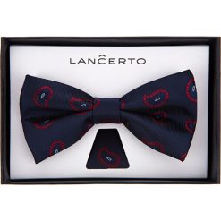 Mucha Granatowa Paisley. Muszki męskie LANCERTO, na studniówkę, bez wzorów, z dzianiny, eleganckie. Za 79,90 zł.