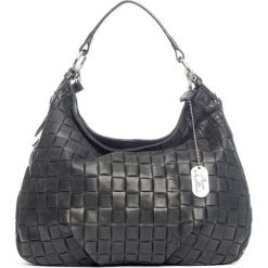 Torebki klasyczne damskie: Skórzana torebka w kolorze czarnym – 34 x 30 x 11 cm