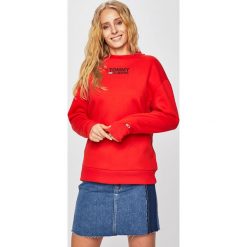 Tommy Jeans - Bluza. Szare bluzy damskie Tommy Jeans, s, z nadrukiem, z bawełny, bez rękawów, bez kaptura. W wyprzedaży za 229,90 zł.