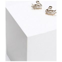 Złote Kolczyki Silver Swans. Szare kolczyki damskie marki other, srebrne. Za 9,99 zł.