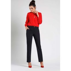 Czarne Klasyczne Spodnie w Kant. Czarne spodnie damskie Molly.pl, s, bez wzorów, eleganckie, z podwyższonym stanem. Za 149,90 zł.