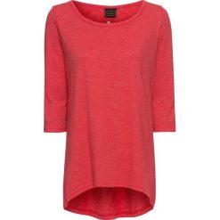 Shirt bonprix czerwony. Czerwone koszulki damskie bonprix, bez wzorów, z dzianiny, z okrągłym kołnierzem, z długim rękawem. Za 39,99 zł.