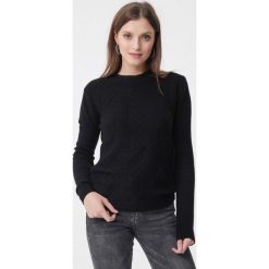 Czarny Sweter Evolutive. Czarne swetry damskie Born2be, m, bez wzorów, z jeansu, klasyczne, z długim rękawem, długie, bez kaptura. Za 69,99 zł.
