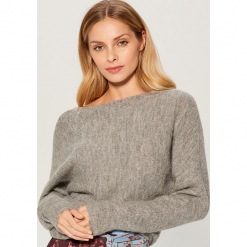 Sweter z wełną alpaki - Szary. Szare swetry klasyczne damskie Mohito, l, z wełny. Za 129,99 zł.