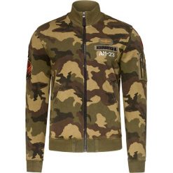 Bluza AERONAUTICA MILITARE. Brązowe bluzy męskie Aeronautica Militare, na lato, z aplikacjami, z dzianiny, militarne, ze stójką, bez rękawów, bez kaptura. W wyprzedaży za 504,00 zł.