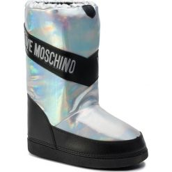 Śniegowce LOVE MOSCHINO - JA24012G18IJ0902 Argento. Szare kozaki damskie Love Moschino, na zimę, ze skóry ekologicznej, bez zapięcia. Za 579,00 zł.