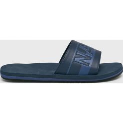 Napapijri - Klapki. Niebieskie kapcie męskie Napapijri, bez wzorów, z materiału. Za 199,90 zł.