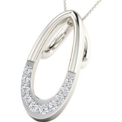 Srebrny naszyjnik z diamentami - dł. 40 cm. Szare naszyjniki damskie Vittoria Jewels, z diamentem, srebrne. W wyprzedaży za 199,95 zł.