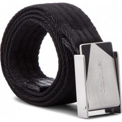 Pasek Męski CALVIN KLEIN - Webbing Adj. Plaque B K50K503796 85 001. Czarne paski męskie marki Calvin Klein, w paski, z materiału. Za 229,00 zł.