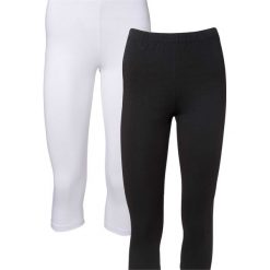 Spodnie damskie: Legginsy rybaczki (2 pary) bonprix biały + czarny