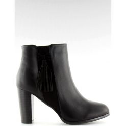 Botki na obcasie czarne F880 Black. Czarne botki damskie ButyModne, ze skóry ekologicznej, eleganckie, bez obcasa, na obcasie, bez zapięcia. Za 119,00 zł.
