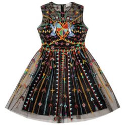 Sukienka koktajlowa Red Valentino RR0VA02J. Czarne sukienki damskie Red Valentino, bez wzorów, z poliamidu, wizytowe, bez kołnierzyka, bez rękawów. W wyprzedaży za 1759,00 zł.