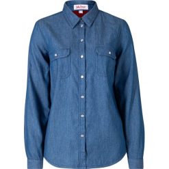 Koszula dżinsowa na ciepłej, miękkiej podszewce bonprix niebieski. Niebieskie koszule damskie bonprix. Za 54,99 zł.
