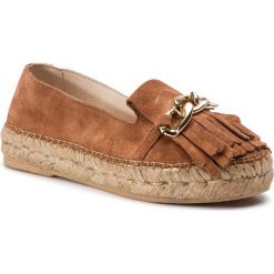 Espadryle EVA MINGE - EM-14-05-000106 804. Pomarańczowe espadryle damskie Eva Minge, z aplikacjami, z zamszu, bez obcasa, na płaskiej podeszwie. W wyprzedaży za 289,00 zł.