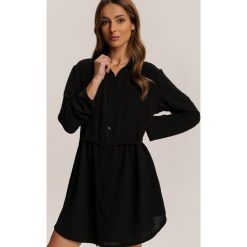 Czarna Sukienka Elrinaris. Czarne sukienki damskie Renee, s, bez wzorów, bez kołnierzyka, bez rękawów, mini. Za 109,99 zł.