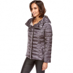 Kurtka przejściowa w kolorze antracytowym. Szare kurtki damskie pikowane marki Snowie Collection, na zimę, s. W wyprzedaży za 227,95 zł.