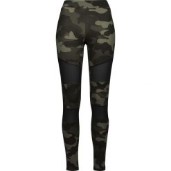 Urban Classics Ladies Camo Tech Mesh Leggings Legginsy woodlands/czarny. Czarne legginsy marki Urban Classics, xl, z nadrukiem, z meshu. Za 94,90 zł.