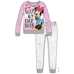 Disney By Arnetta Piżama Dziewczęca Minnie 128 Różowy/Szary. Szare piżamy dziewczęce Disney By Arnetta, z nadrukiem, z materiału, bez rękawów. Za 45,00 zł.