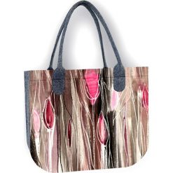 Torebka "Lady XL" w kolorze szarym ze wzorem - (S)42 x (W)35 x (G)10 cm. Szare torebki klasyczne damskie Bertoni, z materiału. W wyprzedaży za 57,95 zł.