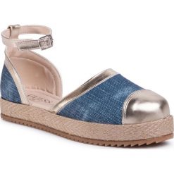 Espadryle GUESS - Alma FJ6ALM DEN03 032. Żółte sandały dziewczęce Guess, ze skóry ekologicznej, bez zapięcia. W wyprzedaży za 199,00 zł.