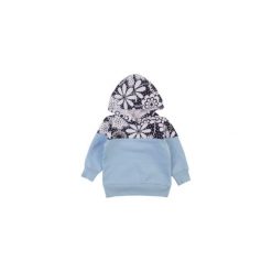 Bluzy niemowlęce: bluza sportowa W KWIATKI ze ściągaczami, nierozpinana, z kapturem