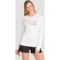 BLUZA EA7 Emporio Armani. Białe bluzy damskie EA7 Emporio Armani, s, z nadrukiem, z bawełny, bez rękawów, bez kaptura. Za 263,40 zł.