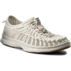 Sandały KEEN - Uneek 02 1017059 White/Harvest Gold. Białe klapki damskie Keen, bez wzorów, z materiału, bez obcasa. W wyprzedaży za 299,00 zł.