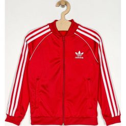Adidas Originals - Bluzka dziecięca 128-164 cm. Czerwone bluzy dziewczęce adidas Originals, bez wzorów, z poliesteru, z kapturem, bez rękawów, bez kaptura. Za 169,90 zł.