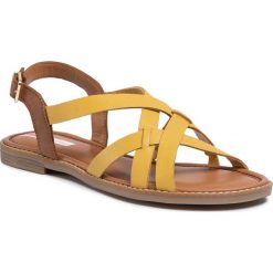 Sandały S.OLIVER - 5-28141-34 Yellow/Cognac 607. Żółte klapki damskie S.Oliver, bez wzorów, ze skóry, bez obcasa, na obcasie. Za 199,00 zł.