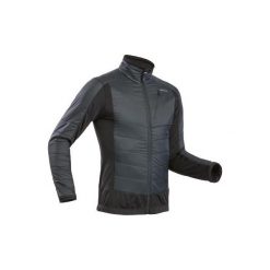 Kurtka polarowa hybrydowa turystyczna SH900 X-Warm męska. Niebieskie kurtki męskie QUECHUA, na zimę, xl, z elastanu. Za 149,99 zł.