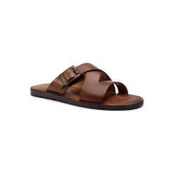 LASOCKI FOR MEN MB-CASCAIS-21 Brązowy. Pomarańczowe kapcie męskie Lasocki For Men, ze skóry. Za 119,99 zł.