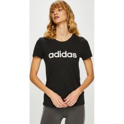 Adidas Performance - Top. Czarne topy damskie adidas Performance, s, z nadrukiem, z bawełny, z okrągłym kołnierzem. Za 79,90 zł.