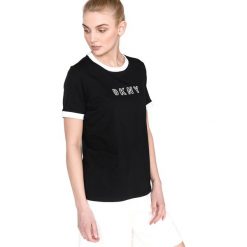 DKNY Koszulka Czarny. Czarne topy sportowe damskie DKNY, m, z haftami, z elastanu, z krótkim rękawem. Za 223,95 zł.