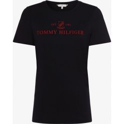 Tommy Hilfiger - T-shirt damski, niebieski. Niebieskie t-shirty damskie TOMMY HILFIGER, s, z nadrukiem, z bawełny, bez kołnierzyka. Za 99,95 zł.