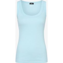 Marc Cain Sports - Top damski, niebieski. Niebieskie topy damskie Marc Cain Sports, bez wzorów, bez kołnierzyka. Za 249,95 zł.