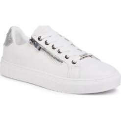 Sneakersy MEXX - Ellenore MXQP0244W White 3000. Białe półbuty damskie Mexx, bez wzorów, ze skóry ekologicznej, bez obcasa, na płaskiej podeszwie, bez zapięcia. Za 299,00 zł.