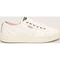 Pepe Jeans - Buty BRIXTON CANVAS. Białe buty sportowe damskie Pepe Jeans, bez wzorów, z jeansu, sportowe. W wyprzedaży za 179,90 zł.