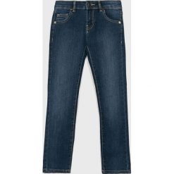 Guess Jeans - Jeansy dziecięce 118-175 cm. Niebieskie spodnie chłopięce marki Guess Jeans, z aplikacjami, z elastanu, z podwyższonym stanem. Za 199,90 zł.