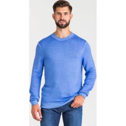SWETER JOOP! JEANS VIRGIN WOOL. Niebieskie swetry męskie JOOP! Jeans, xxl, z aplikacjami, z wełny, z okrągłym kołnierzem, bez kaptura. Za 359,40 zł.