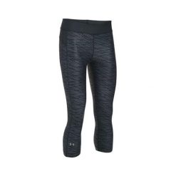 Under Armour Legginsy kompresyjne HeatGear Printed Capri, 320419 | Kobiety czarny XS. Czarne legginsy damskie Under Armour, xs, z nadrukiem, bez kołnierzyka, bez rękawów. W wyprzedaży za 207,58 zł.